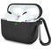 Lerobo Compatible with AirPods Pro 2 Case Full Protective Shockproof Washable Silicone Cover Case for Airpods Pro Supports Wireless Charging with Carabiner Front LED VisibleBlack