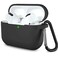 Lerobo Compatible with AirPods Pro 2 Case Full Protective Shockproof Washable Silicone Cover Case for Airpods Pro Supports Wireless Charging with Carabiner Front LED VisibleBlack