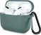 Lerobo Compatible with AirPods Pro Case 2019ShockProof Silicone Skin Full Protective Cover for Airpods Pro 2Supports Wireless Charging with Durable Carabiner Front LED VisiblePine Green