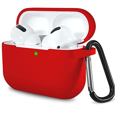 Lerobo for AirPods Pro 2 Case CoverShockProof Silicone Skin Full Protective Cover Compatible with Apple Airpod Pro CaseSupports Wireless Charging with Durable Carabiner Front LED VisibleRed