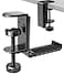 APPHOME New Foldable Headphone Stand Hanger Holder Aluminum Headset Soundbar Stand Clamp Hook Under Desk Space Save Mount Universal Fit Gaming Headphones Black