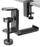 APPHOME New Foldable Headphone Stand Hanger Holder Aluminum Headset Soundbar Stand Clamp Hook Under Desk Space Save Mount Universal Fit Gaming Headphones Black