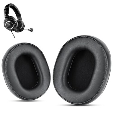 Krone Kalpasmos Premium Replacement for Audio Technica M50X ATH M50X Earpads Audio Technica Headphone Covers Fit ATH M50 M40X M40 M35 M30 MSR7 SX1 MSeries Softer and Thicker Memory Foam