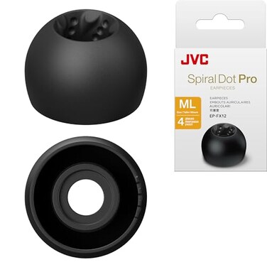 JVC EPFX12 Spiral Dot Pro Earpieces 2 Set of 4 Ear Tips Sizes Small Through Large Fits Many JVC Models MediumLarge 13mm