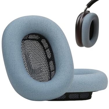 Laselan Upgraded Silicone Ear Cushions for AirPods Max Headphones 2024 Protein Leather Covered Ear Pads with Silicone Memory Foam and Magnet Blue
