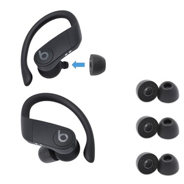 Comply Memory Foam Replacement Earbud Tips for Beats Powerbeats Pro Beats Flex Beats X Powerbeats 1 2 3 Ultimate Comfort Secure Fit Superior Noise Isolation Black Small 3 Pairs