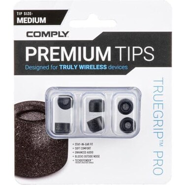 Comply TWR200B Memory Foam Replacement Earbud Tips for Bang Olufsen EX Beats Solo Buds Devialet Gemini More Ultimate Comfort Secure Fit Superior Noise Isolation Black Medium 3 Pairs