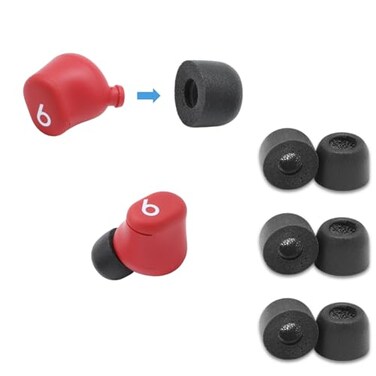 Comply TWR200B Memory Foam Replacement Earbud Tips for Bang Olufsen EX Beats Solo Buds Devialet Gemini More Ultimate Comfort Secure Fit Superior Noise Isolation Black SML 3 Pairs