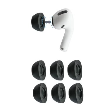 Comply Memory Foam Replacement Earbud Tips for Apple AirPods Pro 1 2 Ultimate Comfort Secure Fit Superior Noise Isolation Anti Slip Prevent From Falling Out Black Large 3 Pairs