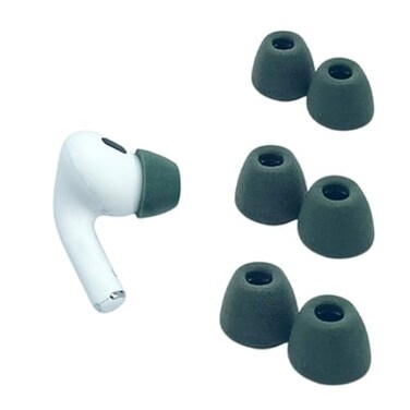 Comply Memory Foam Replacement Earbud Tips for Apple AirPods Pro 1 2 Ultimate Comfort Secure Fit Superior Noise Isolation Anti Slip Prevent from Falling Out Green Medium 3 Pairs