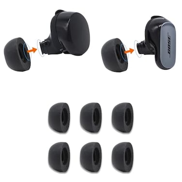 Comply Memory Foam Replacement Earbud Tips for Bose QuietComfort II Ultra 12 Ultimate Comfort Secure Fit Superior Noise Isolation Black Small 3 Pairs