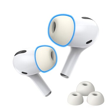 AutoLine Pro Foam Masters Memory Foam Ear Tips for AirPods Pro 1st 2nd Gen Comfortable Secure Better Noise Cancellation Version 30 Replacement Buds Small Med Large 3 Pairs White