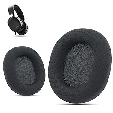 Krone Kalpasmos SteelSeries Replacement Earpads Soft Cushions Compatible with SteelSeries Arctis 7 Earpads and SteelSeries Arctis 7 1 Pro 3 5 7 7P 7X 9 Nova Pro Prime Black