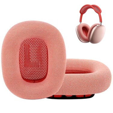 EARROCK Replacement Ear Cushions for AirPods Max 1 OverEar Headphones Mesh Fabric Covered Earpads with Memory Foam and Magnet Pink