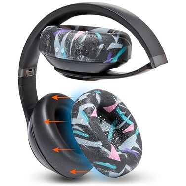 WC SweatZ Studio Pro Patented Protective Silicone Earpad Covers for Beats Studio Pro Made by Wicked Cushions Sweatproof Easily Washable 90s Black