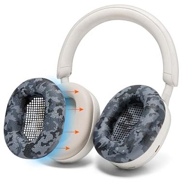 WC SweatZ XM5 Patented Earpad Sweat Covers for Sony WH1000XM5 by Wicked Cushions Full 360 Earpad Protection Sweatproof Easily Washable Black Camo