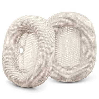 GEVO Upgraded Ear Cushions Replacement Earpads for AirPods Max 1 2 Headphones Mesh Fabric Ear Pads Ear Covers Cups with Memory Foam and Magnet for AirPods Max Starlight