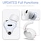 DamonLight 4 Pairs Ear Hooks for AirPods Pro 3 Added Storage Pouch Anti Slip Sport Ear Tips Accessories Compatible with AirPods Pro 3rd Generation 2025 Released S L White