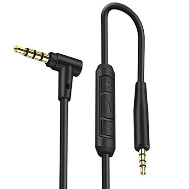 Cypher.V CypherV Replacement Aux Extension Cable Cord Wirefor Bose QuietComfort QC25 QC35 Sound Link SoundTrue On Ear Headphones with in Line Mic Volume Control Black