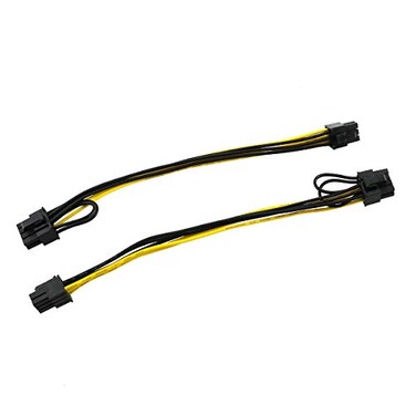 E-outstanding Eoutstanding PCIe 6pin to 8pin Adapter Power Extension Cable 2PCS PCIe 6pin Male to 8pin Male Converter Adapter Cable for PCI Express 62pin 6pin8pin Powered GPU Video Card 20cm 8 inch