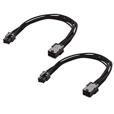 Cable Matters 2Pack 6 Pin PCIe Extension Cable 10 Inches PCIe Power Extension