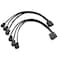 SDTC Tech Molex to Fan Power Splitter Cable 2 Pack 4Pin IDE to 3X 4Pin Fan Connector Black Sleeved Y Type Extension Power Cable Compatible with 3Pin4Pin PC Case Fans 27 cm 105 inch