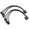 SDTC Tech Molex to Fan Power Splitter Cable 2 Pack 4Pin IDE to 3X 4Pin Fan Connector Black Sleeved Y Type Extension Power Cable Compatible with 3Pin4Pin PC Case Fans 27 cm 105 inch