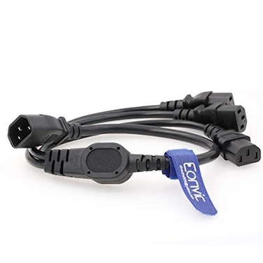 Eonvic IEC 320 C14 Male to 3 x C13 Female Y Splitter Power Cable 2ft60cm
