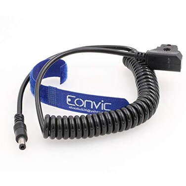 Eonvic 12V VMount DTap to 21 55mm DC Barrel Power Cable for Atomos Shogun Monitor DC Coiled Cable
