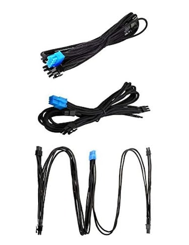SilverStone Black Sleeved PSU Cable for One PCIE 8pin 62 and One PCIE 8pin 62 PP06B2PCIE70