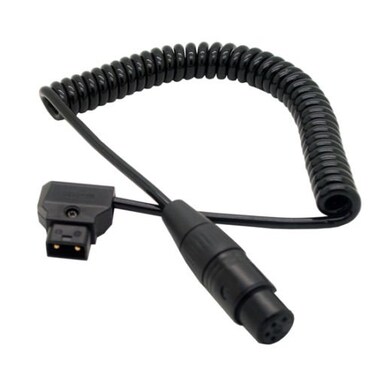 Eonvic CablesCoiled DTap 2Pin Male to XLR 4Pin Female Cable for DSLR Rig Power VMount