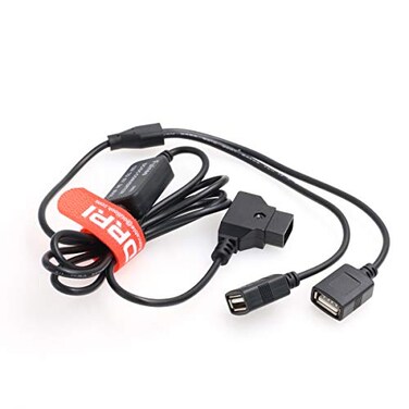 DRRI 148v DTap to Dual USB Port 5v 2A DC Power Adapter Cable for Sony CameraBlackmagicV Lock