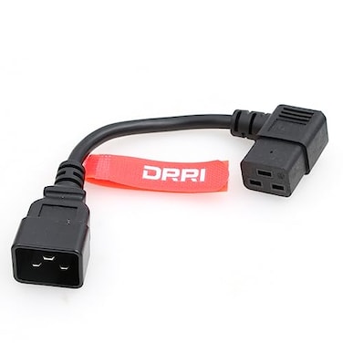 DRRI Right Angled C19 Female to C20 Male Power Extension Adapter Cable for PDU UPS