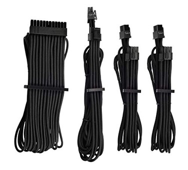 CORSAIR Premium Individually Sleeved PSU Cables Starter Kit Black for Corsair PSUs