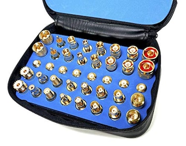 GIZWIZ RF Coaxial Universal Testing Adapter Connector Kit Gold Plating N F RCA TNC SMA BNC UHF MiniUHF 40pcs