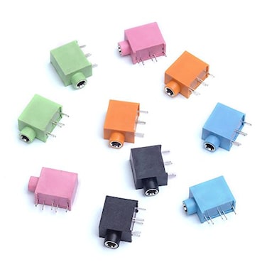 Cylewet 10Pcs 35mm Stereo Female Audio Socket Headphone Jack PCB Panel Mount Connector 5 Pins for Arduino Pack of 10 CYT1032