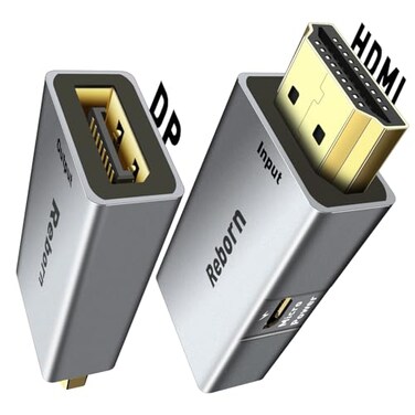 Reborn HDMI to DisplayPort Adapter 4K60Hz HDMI Source 20 Male to DP Display 12 Female Converter 1Pack Display Port Adapter Compatible with LaptopAMDNVIDIAPS5Xbox and More