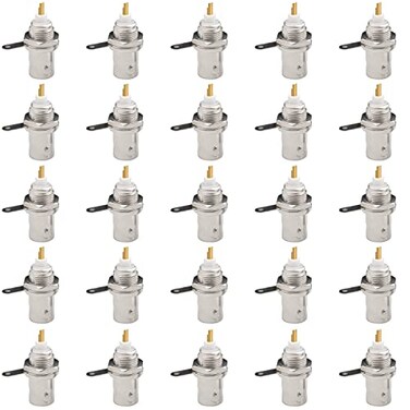 Fanbalunke BNC Female Panel Mount Connector 25 Pcs BNC Chassis Female Nut Bulkhead Panel RF Connector Solder Jack Adapters for RG58 RG59 RG6 RF Coaxial Cable