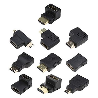 SING F LTD 10Pcs HDMI Adapter Kit HDMI to MiniMicro HDMI Converter GoldPlated PlugandPlay Portable
