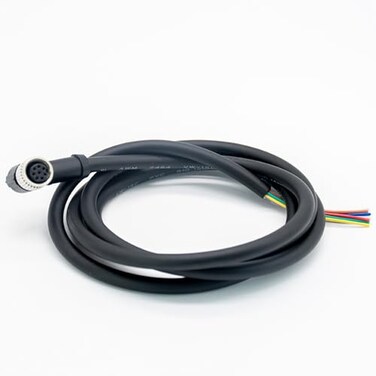 Elecbee M8 Connector A Code Female Right Angle Solder Type Single Ended Cable Molded Cable 1M 8 Pin
