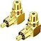 Warmstor 2Pack RCA Right Angle Adapter 90 Degree RCA Male to Female Adapter Angled Connector Elbow Plug Black Red