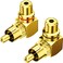 Warmstor 2Pack RCA Right Angle Adapter 90 Degree RCA Male to Female Adapter Angled Connector Elbow Plug Black Red
