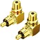 Warmstor 2Pack RCA Right Angle Adapter 90 Degree RCA Male to Female Adapter Angled Connector Elbow Plug Black Red