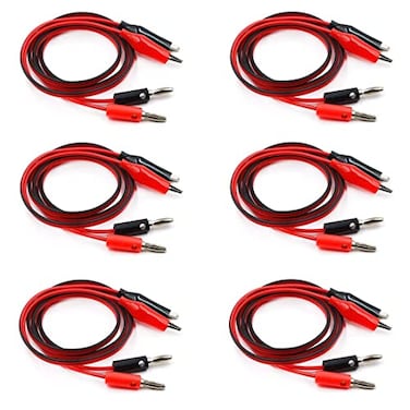 bnafes Power Supply Double Alligator Clip to Banana Connector Audio Video Test Cable 1M Length 6 Pairs