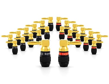 Sewell Deadbolt RightAngle Banana Plugs 12 Pairs Quick Connect Gold Plated Speaker Plugs 90 Degree