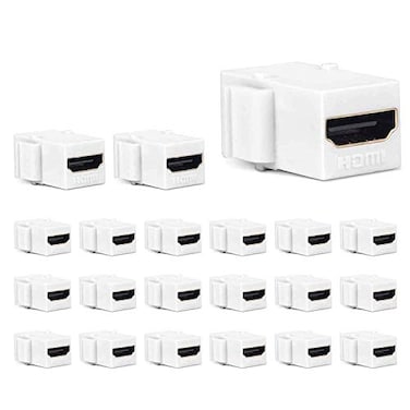 Phizli HDMI Keystone Jack 4K 20 Pack HDMI Keystone Insert Female to Female Coupler Video Adapter White