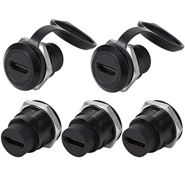 ANMBEST 5PCS HDMI 20 Panel Mount Connector USB Pass Through Cable Coupler 4K 30Hz 3D and HDR Female to Female HDMI Bulkhead Adapter with Weatherproof Dust Cap