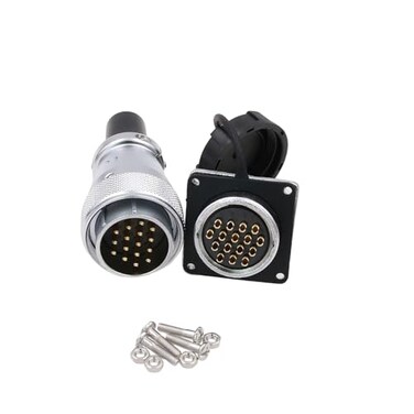 Eonvic WEIPU WS28 16 Pin Connector Waterproof IP67 Metal Male Plug Female Square Socket Panel Mount Aviation Cable Connector 16Pin