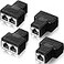 Frienda 4 Pieces RJ45 Ethernet Splitter Connectors 1 to 2 Splitter Connectors LAN Ethernet Plug Adapter Compatible with Cat5 Cat6 Cable Two Computer Can Surf The Internet at The Same Time Black
