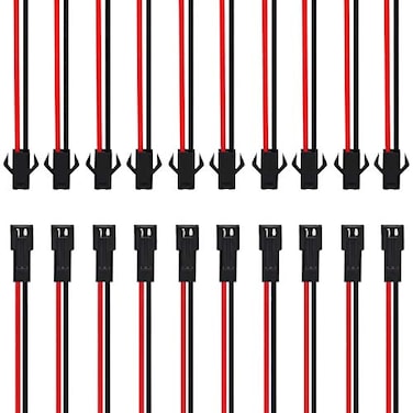 Gikfun JST SM 2Pins 2P Female Male Plug Connector Wire Cables for Arduino Electronics DIY Pack of 10 Pairs AE1045